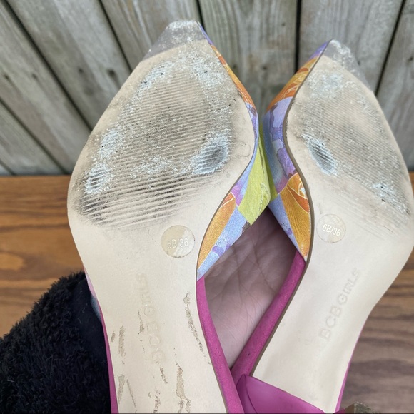 Vintage 90s 1990s y2k 2000s Trendy Fashion girl sling back Block Heels 6 - Picture 7 of 11